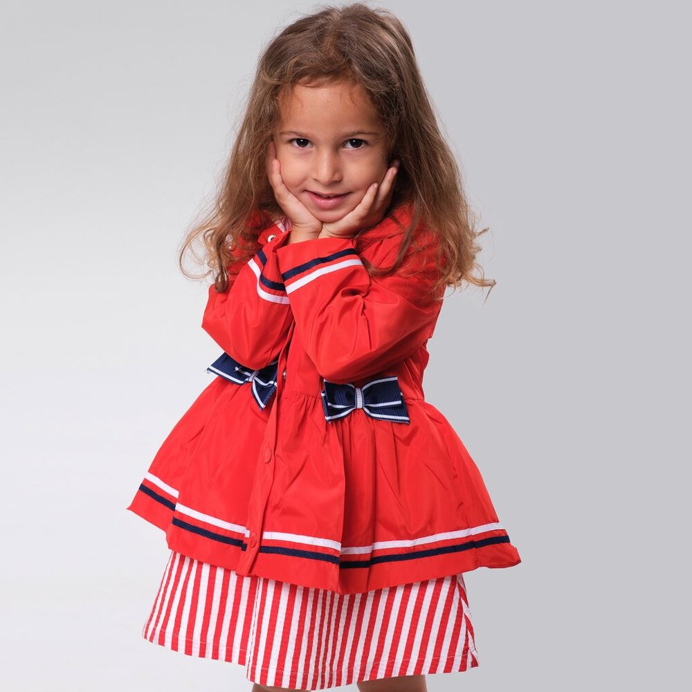 New - Original Marines, Italy - US Seller - FUN BOW TODDLER GIRL RAINCOAT